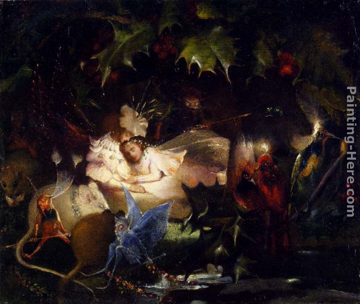 The Fairy Bower painting - John Anster Fitzgerald The Fairy Bower art painting
